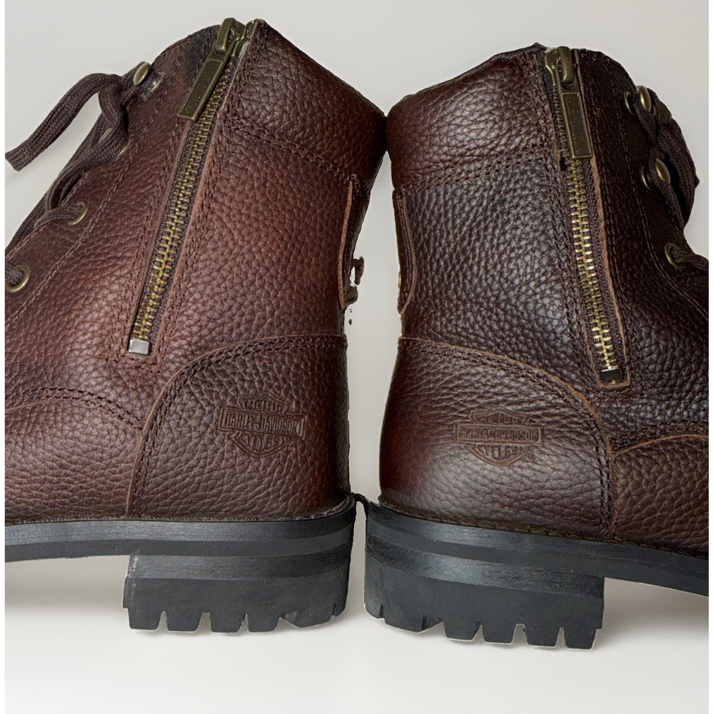 Harley-Davidson Women's Size 8 Nolana 6" Brown Motorcycle Boots Pebbled Leather - Picture 7 of 12